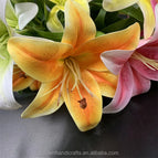 QSLH-V162 Artificial Flowers Lily Real Touch Flowers Lily Latex Lily Flower Artificial for Home Decor