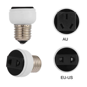 1PC E27 ABS US/EU/AU Plug Connector Accessories Bulb Holder Lighting Fixture Bulb Base Screw Adapter Portable White Lamp Socket