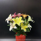 QSLH-V162 Artificial Flowers Lily Real Touch Flowers Lily Latex Lily Flower Artificial for Home Decor