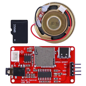 UART Serial Control USB MP3 WAV Audio Music Player Module Onboard Amplifier + 1W Speaker + Micro TF Card Compatible for 328P