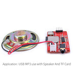 UART Serial Control USB MP3 WAV Audio Music Player Module Onboard Amplifier + 1W Speaker + Micro TF Card Compatible for 328P