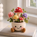 Wholesale Handmade Crochet Flower Pots Rose Sunflower Lavender Strawberry Mushroom Cute Desk Decor Gifts Custom OEM ODM