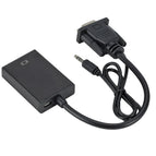 VGA Male to HDMI-compatible  Converter Adapter Cable With Audio Output 1080P USB Power Adapter for PC laptop to HDTV Projector