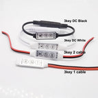 DC 5V-12V-24V 12A 3Keys Mini DC LED RGB Controller Dimmer Driver For RGB 5050/3528/2835/5730/5630/3014 SMD LED Strip Lights