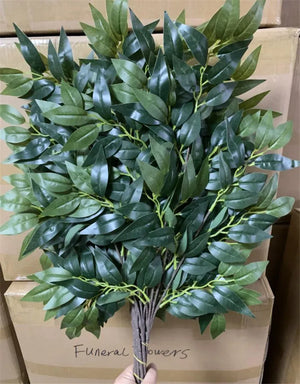 QSLH-V116 Artificial Green Plants Silk Ficus Plant Branch Ficus Tree Branches Artificial Ficus for Decor