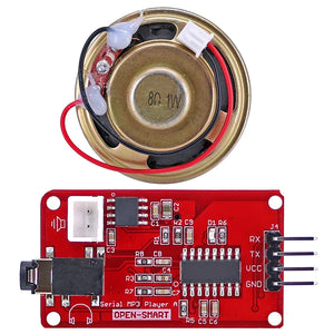 MP3 Music Player UART Serial Module with Speaker Onboard Monaural Amplifier /Speaker Socket to Play MP3 WAV Audio for 328P Board