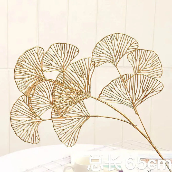 DREA Factory Wholesale Artificial Gold Eucalyptus Leaves Artificial Palm Leaf for Christmas Home Decor