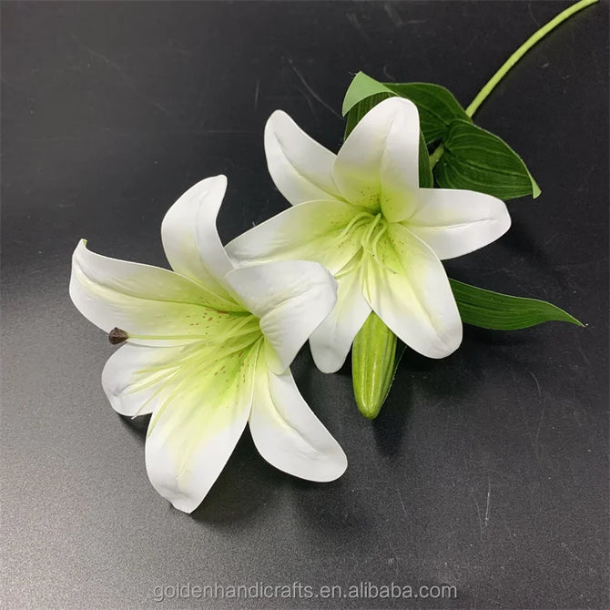 QSLH-V162 Artificial Flowers Lily Real Touch Flowers Lily Latex Lily Flower Artificial for Home Decor