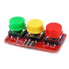 OPEN-SMART 3 Channel Colorful Big Key Analog Button Sensor Module 3-CH Red Yellow Green Color Keys Compatible for Arduino
