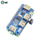 4 Ports USB HUB HAT For Raspberry Pi 3 / 2 / Zero W Extension Board USB To UART For Serial Debugging Compatible With USB2.0/1.0