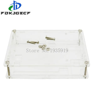 One set Transparent Acrylic Box Clear Enclosure for Arduino UNO R3 Case With Screws