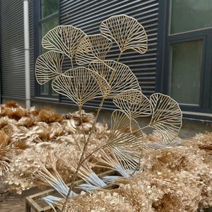DREA Factory Wholesale Artificial Gold Eucalyptus Leaves Artificial Palm Leaf for Christmas Home Decor