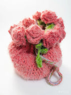 Gradient rose bag, yarn, hand woven water bucket, drawstring, crossbody bag, gift size, color can be customized