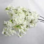 Bulk Supply Green Leaves Cherry Blossom Flower Artificial Weeding Decor 4 Forks Cherry Blossom Wholesale