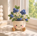 Wholesale Handmade Crochet Flower Pots Rose Sunflower Lavender Strawberry Mushroom Cute Desk Decor Gifts Custom OEM ODM