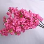 Bulk Supply Green Leaves Cherry Blossom Flower Artificial Weeding Decor 4 Forks Cherry Blossom Wholesale