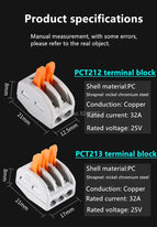 50pcs quick connector durable PCT 215/218 universal compact wire connector