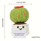Handmade Crochet Positive Sunflower Doll Crochet With Card Sunflower Heart Flower Potting Knitting Flower Knit Potted Flower