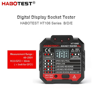 HABOTEST HT106E HT106D HT106B Socket Tester Pro RCD EU UK US