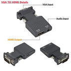 HDMI TO VGA OR VGA to HDMI Converter Adapter 1080P VGA Adapter For PC Laptop to HDTV Projector Video Audio HDMI to VGA Adapter