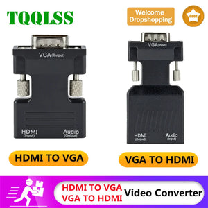 HDMI TO VGA OR VGA to HDMI Converter Adapter 1080P VGA Adapter For PC Laptop to HDTV Projector Video Audio HDMI to VGA Adapter