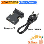 HDMI TO VGA OR VGA to HDMI Converter Adapter 1080P VGA Adapter For PC Laptop to HDTV Projector Video Audio HDMI to VGA Adapter
