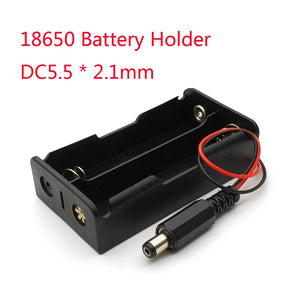 New Power bank 18650 Battery Holder Plastic Battery Holder Storage Box Case for 2x18650 With DC5.5 * 2.1mm power plug