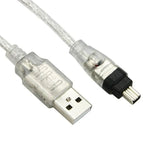 1M/3ft USB Male to Firewire IEEE 1394 4 Pin Male iLink Adapter Cord firewire 1394 Cable for SONY DCR-TRV75E DV