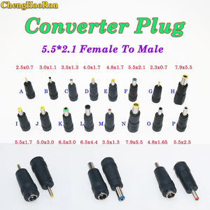 ChengHaoRan DC Power 5.5*2.1 female to 3.0*1.1 4.0*1.7 5.5*2.1 5.0*3.0 5.5*2.5 male plug Converter Laptop Adapter connector