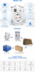 USB Socket Intelligent USB Switch Socket 2.1A Dual USB Charging Travel Adaptor Socket