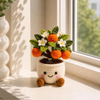 Wholesale Handmade Crochet Flower Pots Rose Sunflower Lavender Strawberry Mushroom Cute Desk Decor Gifts Custom OEM ODM
