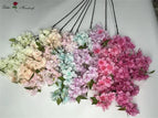 Bulk Supply Green Leaves Cherry Blossom Flower Artificial Weeding Decor 4 Forks Cherry Blossom Wholesale