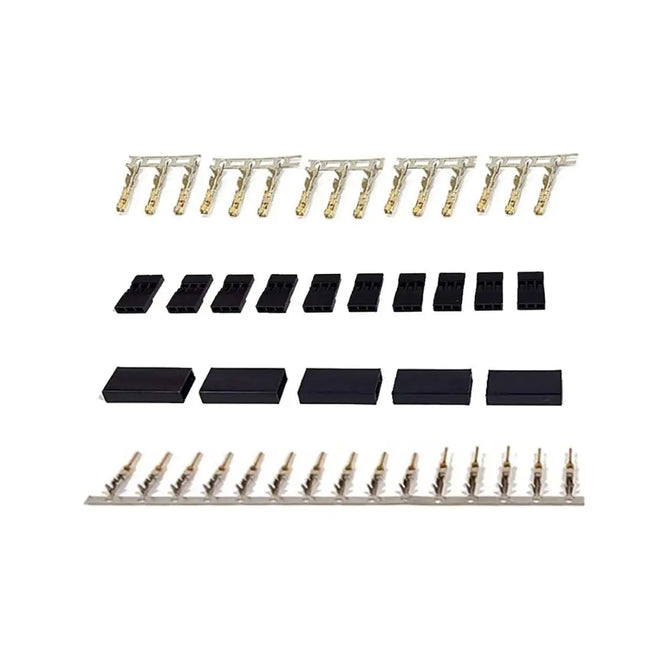 5/10 Pairs Jr Futaba Servo Receiver Connector Plug with Lock and Male Female Gold Plated Terminals Crimp Pin Kit for RC Battery