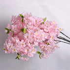 Bulk Supply Green Leaves Cherry Blossom Flower Artificial Weeding Decor 4 Forks Cherry Blossom Wholesale