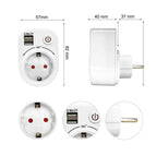 USB Socket Intelligent USB Switch Socket 2.1A Dual USB Charging Travel Adaptor Socket