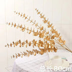 DREA Factory Wholesale Artificial Gold Eucalyptus Leaves Artificial Palm Leaf for Christmas Home Decor