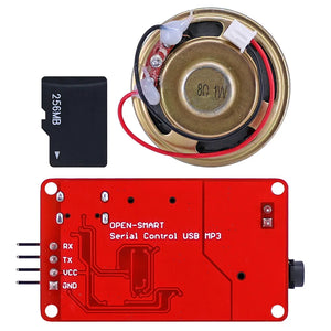 UART Serial Control USB MP3 WAV Audio Music Player Module Onboard Amplifier + 1W Speaker + Micro TF Card Compatible for 328P