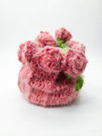 Gradient rose bag, yarn, hand woven water bucket, drawstring, crossbody bag, gift size, color can be customized