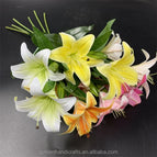 QSLH-V162 Artificial Flowers Lily Real Touch Flowers Lily Latex Lily Flower Artificial for Home Decor