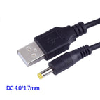 DC Power Plug USB Convert To 4.0*1.7mm/DC 4.0x1.7 White Black L Shape Right Angle Jack With Cord Connector Cable