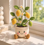 Wholesale Handmade Crochet Flower Pots Rose Sunflower Lavender Strawberry Mushroom Cute Desk Decor Gifts Custom OEM ODM