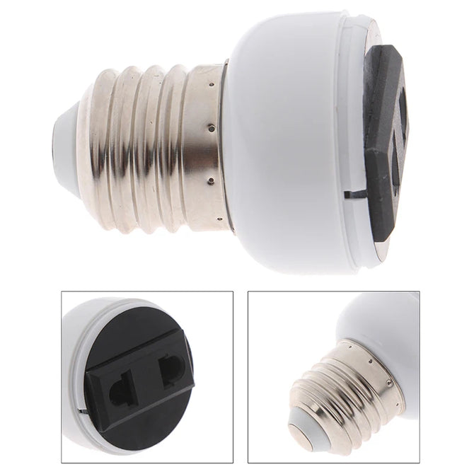 High Quality E27 ABS US/EU Plug Connector Accessories Bulb  Holder Lighting Fixture Bulb Base Screw Adapter White Lamp Socket