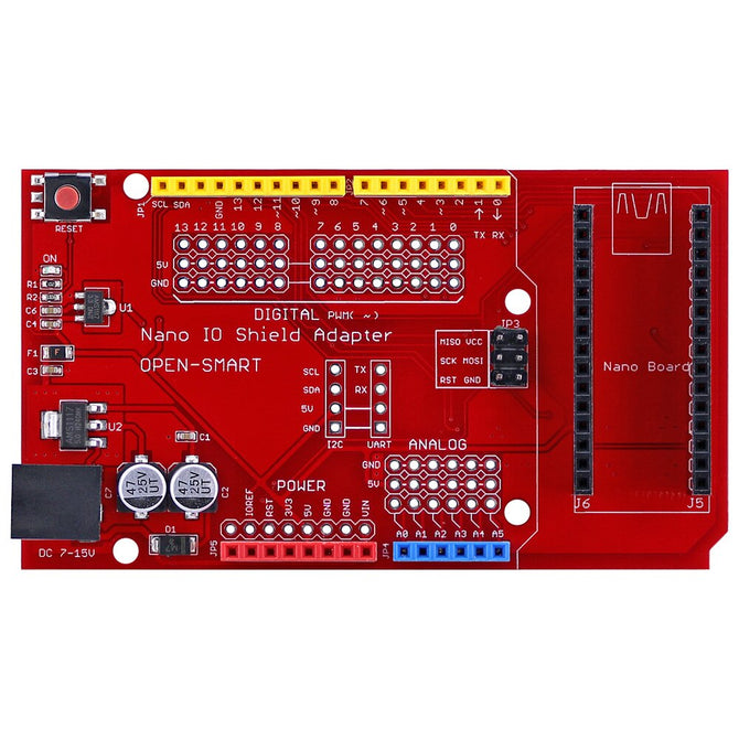 IO Shield for Nano IO Expansion Adapter Board with Regulator / Fuse Compatible for Arduino
