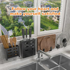 Joybos Kitchen Organizer Shelf Set Wall-mounted Seasoning Holder Punch-free Aluminum Kitchen Storage Shelf Set