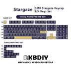 KBDiy 124 Keys GMK Stargaze Clone PBT Keycaps Cherry MX Profile Blue Yellow Keycap for Mechanical Keyboard Custom Key Caps Set