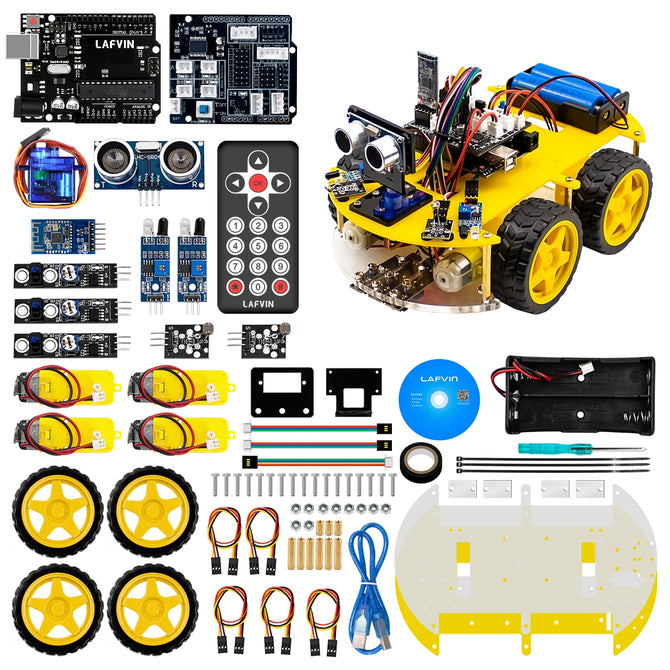 LAFVIN 4WD Multi Robot Car Kit Upgraded V2.0 for Arduino Robot STEM /Graphical Programming Robot Car