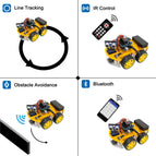 LAFVIN Smart Robot Car Kit for UNO R3 for Arduino with Ultrasonic Sensor, Bluetooth Module, IR Control, Line Tracking, Tutorial