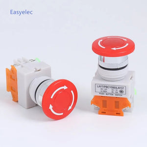 LAY7-11ZS 22mm/25mm/30mm Mushroom Head self-lockable Actuator ,emergency Stop Mushroom Head Push ,Y090-11ZS