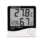 LCD Electronic Digital Temperature Humidity Meter Thermometer Hygrometer Indoor Outdoor Weather Station Clock HTC-1 HTC-2