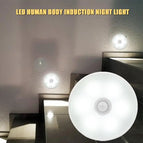 LED Motion Sensor Night Light USB Rechargeable Bedroom Wall Lamp Ночники Stairs Closet Intelligent Body Light